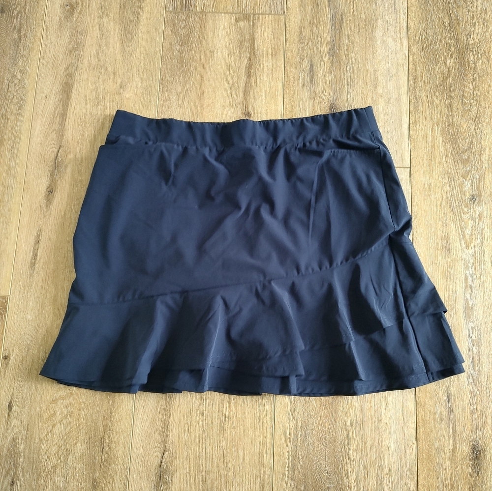 Chico's Navy Blue Ruffle Skort Golf Athletic Athleisure Pickle Ball Size 14